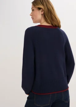 bonprix bonprix Jersey azul marino/rojo rubí Clearance