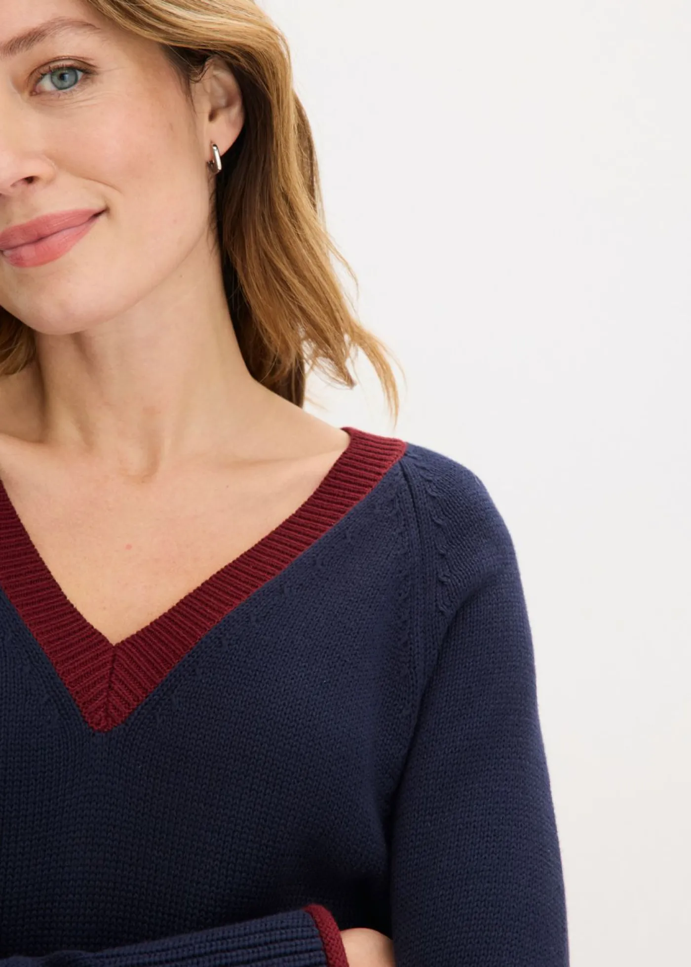 bonprix bonprix Jersey azul marino/rojo rubí Clearance