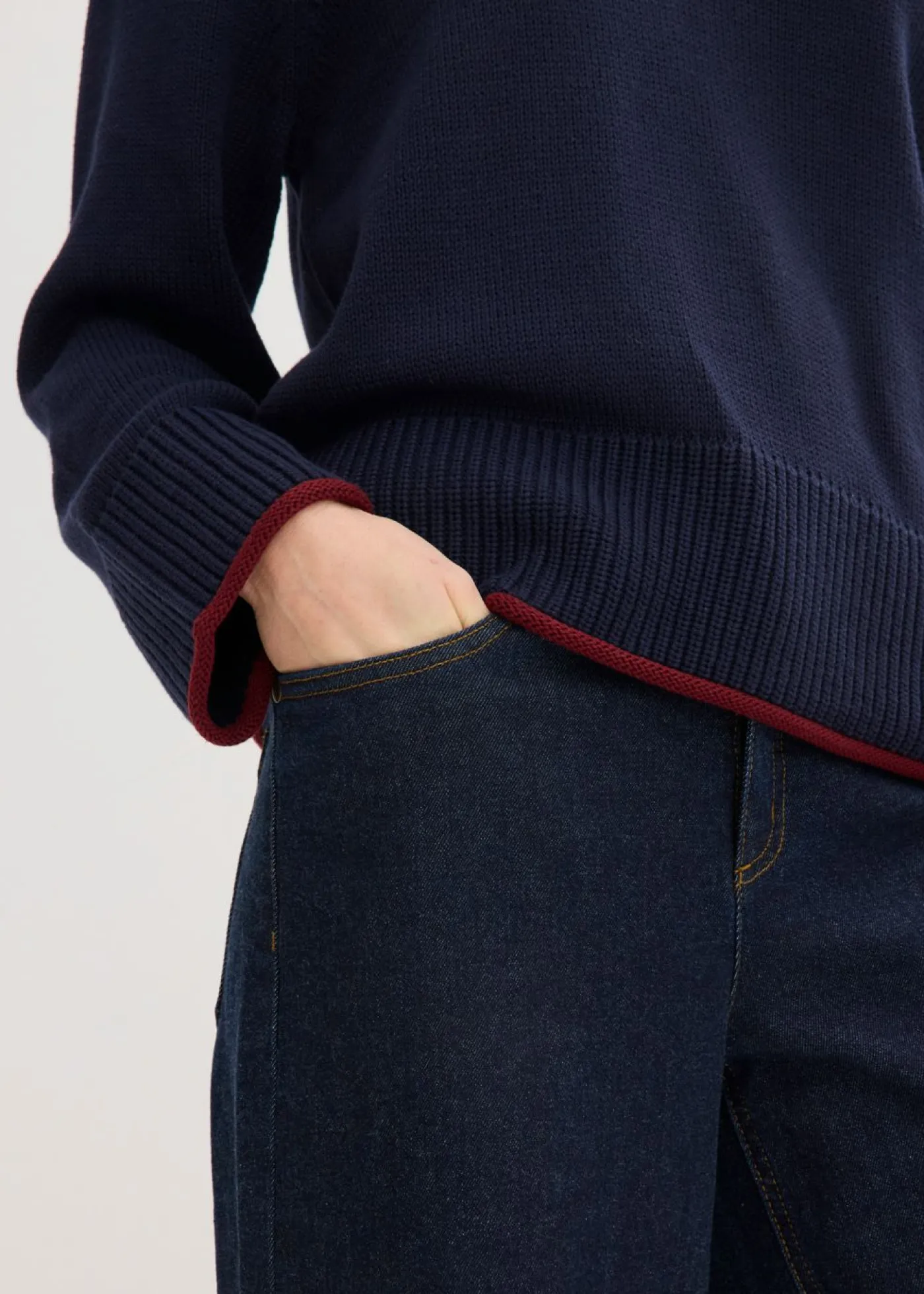 bonprix bonprix Jersey azul marino/rojo rubí Clearance