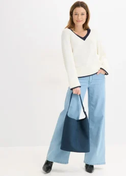 bonprix bonprix Jersey blanco perla/azul marino Hot
