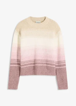 bonprix bonprix Jersey gris guijarro-blanco lana-rosa ceniza-baya suave Discount