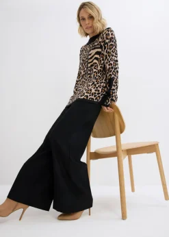 bonprix bonprix Jersey estampado leo beige almendra-marrón-negro Online