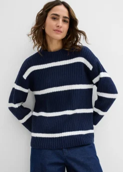 bonprix bonprix Jersey a rayas azul marino-blanco lana rayas horizontales New