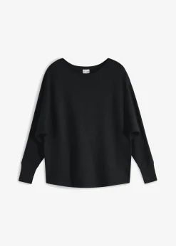 bonprix bonprix Jersey acanalado de gran tamaño Negro Hot