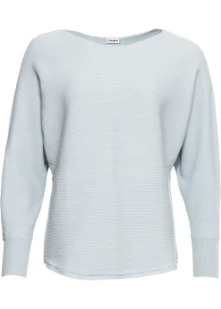 bonprix bonprix Jersey acanalado de gran tamaño Azul pálido jaspeado Hot