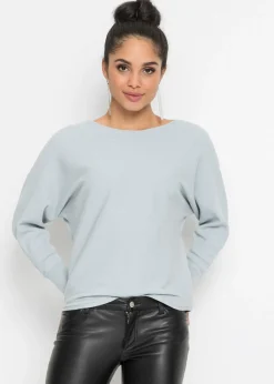bonprix bonprix Jersey acanalado de gran tamaño Azul pálido jaspeado Hot