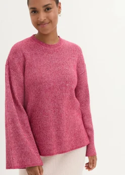 bonprix bonprix Jersey boxy rojo sangría-blanco lana moteado Sale