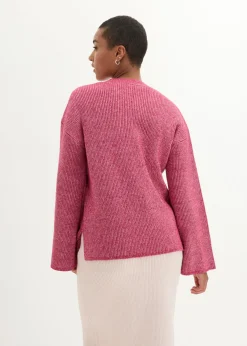 bonprix bonprix Jersey boxy rojo sangría-blanco lana moteado Sale