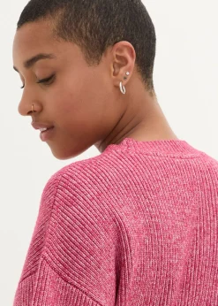 bonprix bonprix Jersey boxy rojo sangría-blanco lana moteado Sale