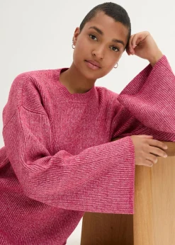 bonprix bonprix Jersey boxy rojo sangría-blanco lana moteado Sale