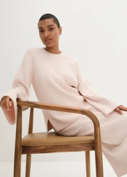 bonprix bonprix Jersey boxy rosa pálido-blanco lana moteado Online