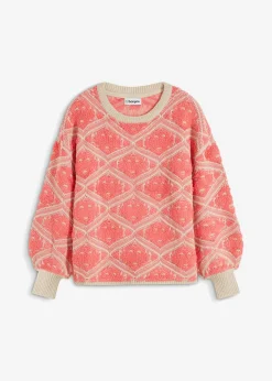 bonprix bonprix Jersey boxy de punto Rosa estampado