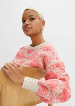 bonprix bonprix Jersey boxy de punto Rosa estampado
