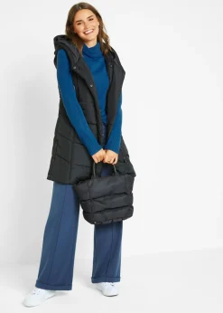 bonprix bonprix Jersey básico de punto fino con cuello alto Azul polar Discount