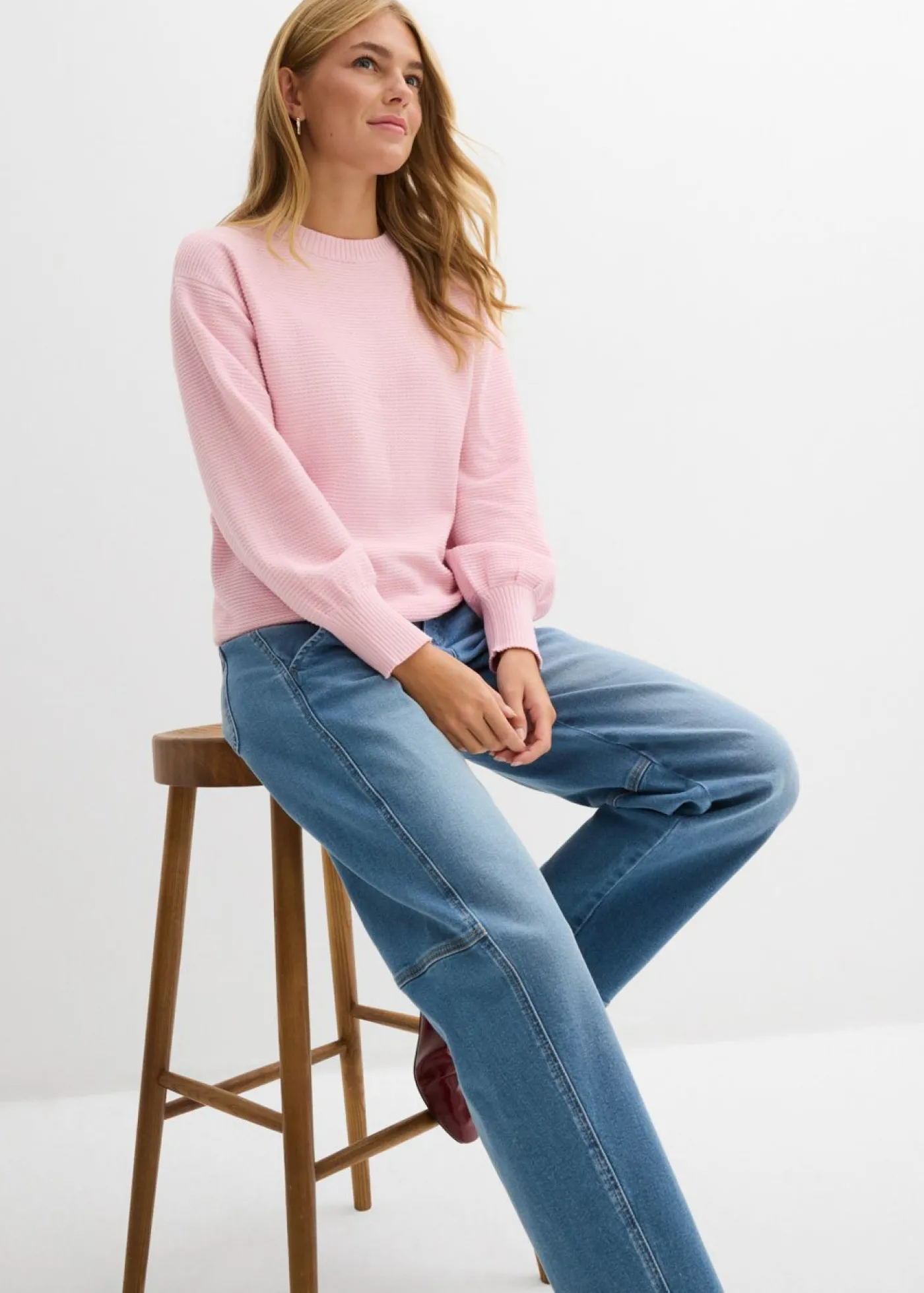 bonprix bonprix Jersey con algodón rosa cristal Online