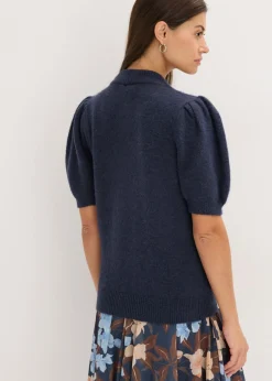 bonprix bonprix Jersey con aplicación de piedras brillantes azul marino-azul oscuro moteado Best