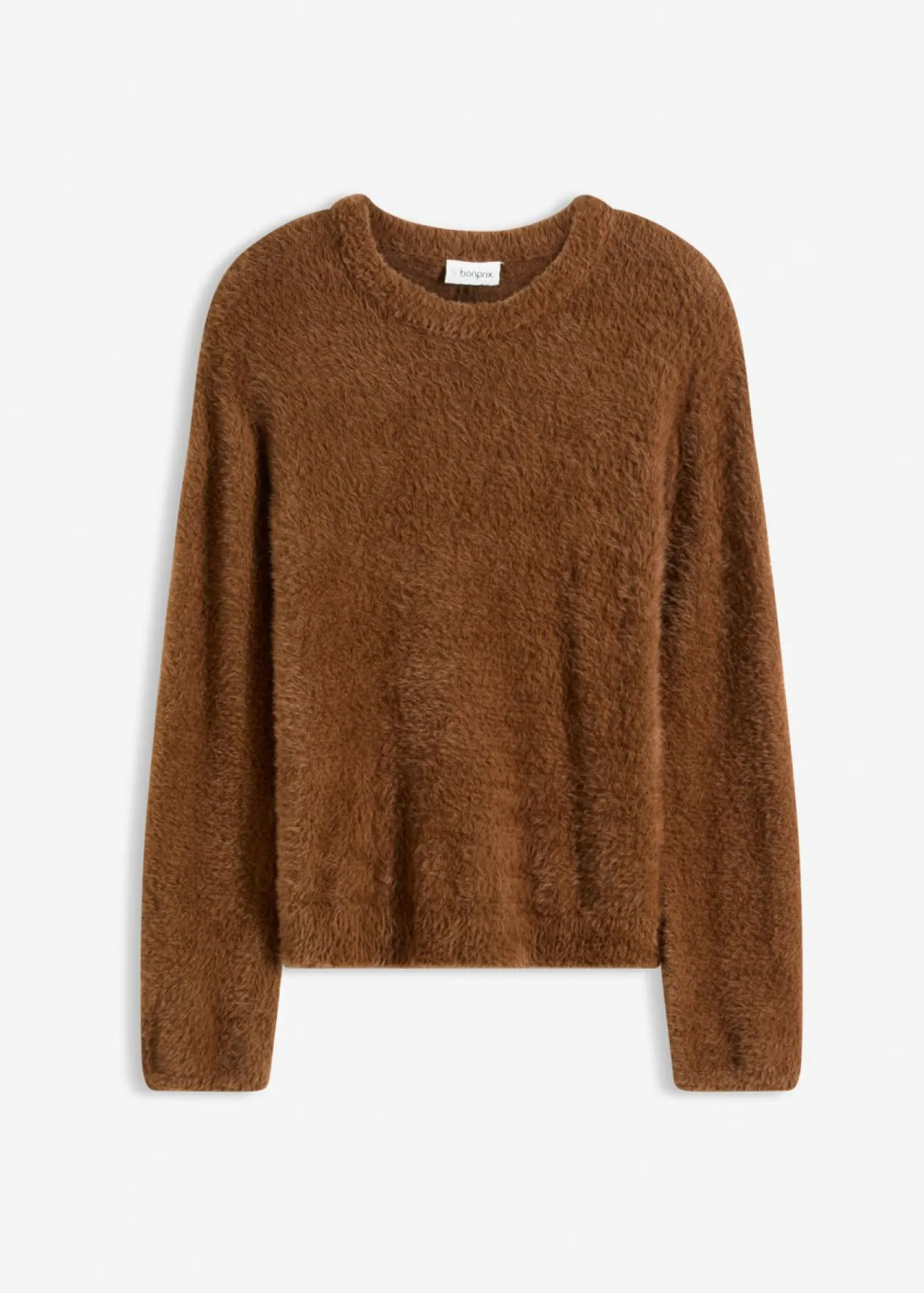 bonprix bonprix Jersey con aspecto de pelo marrón pimienta Sale