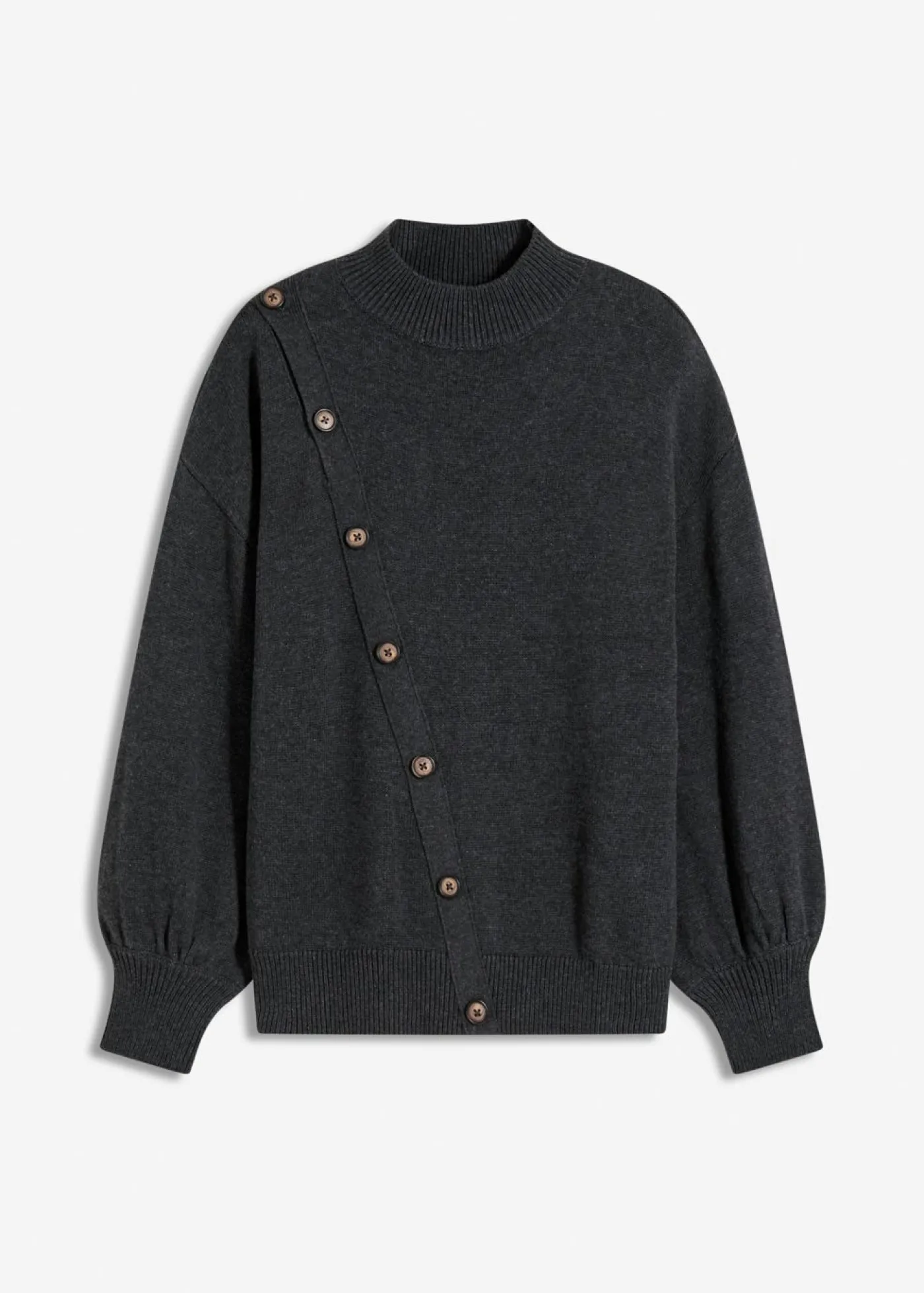 bonprix bonprix Jersey con botones antracita jaspeado moteado Hot