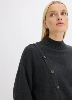 bonprix bonprix Jersey con botones antracita jaspeado moteado Hot