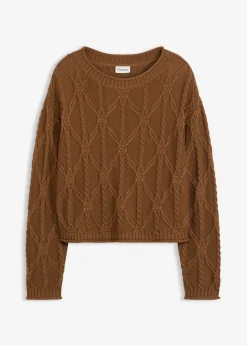 bonprix bonprix Jersey con contenido de algodón marrón pimienta Sale