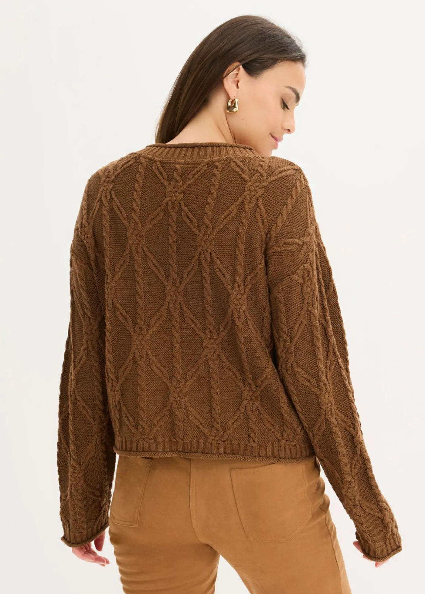 bonprix bonprix Jersey con contenido de algodón marrón pimienta Sale