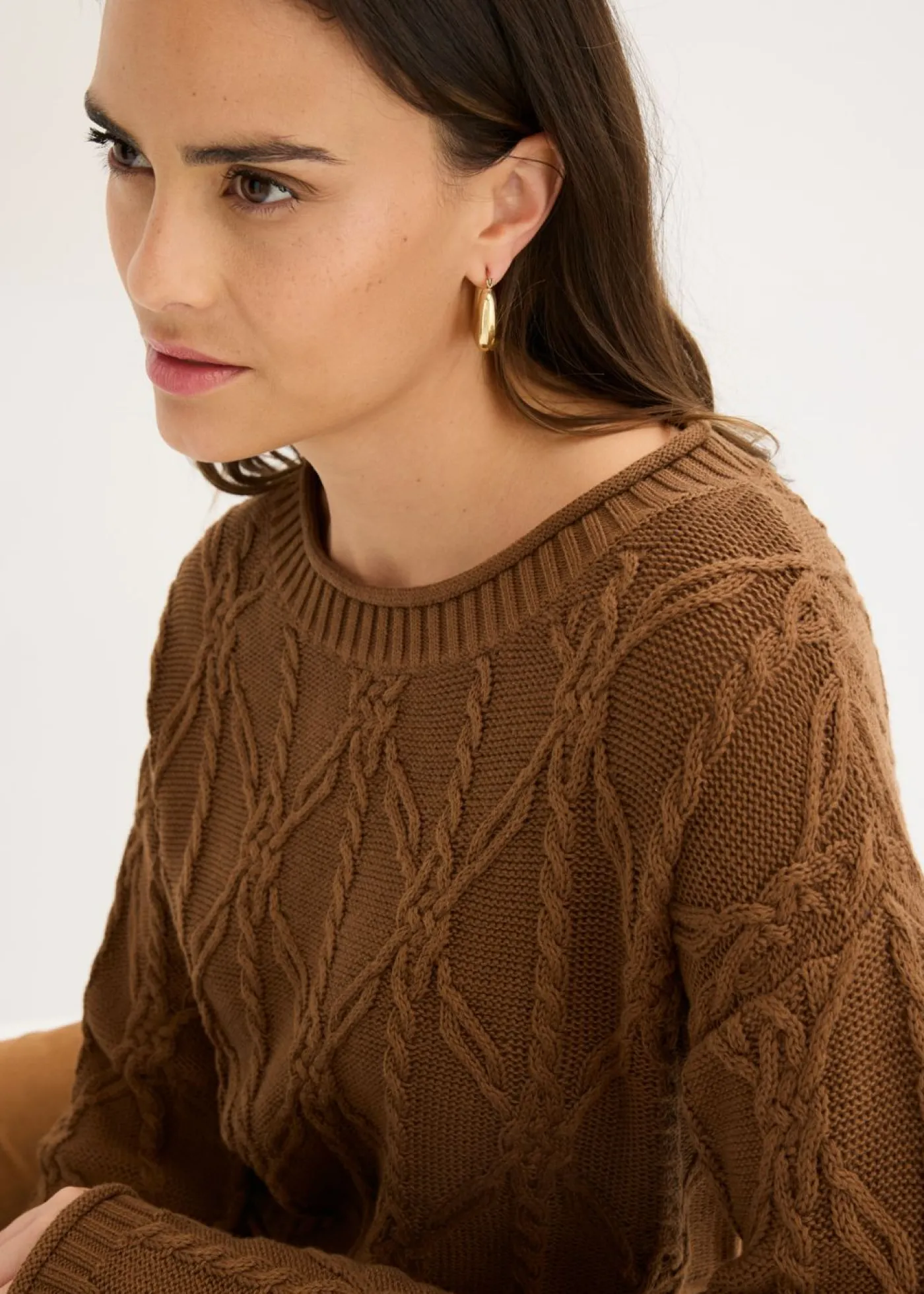 bonprix bonprix Jersey con contenido de algodón marrón pimienta Sale