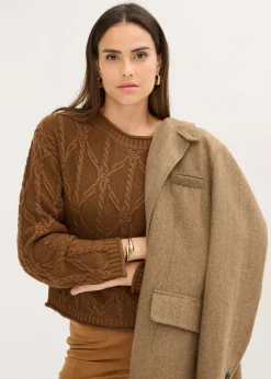 bonprix bonprix Jersey con contenido de algodón marrón pimienta Sale