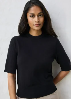 bonprix bonprix Jersey con contenido de seda Negro