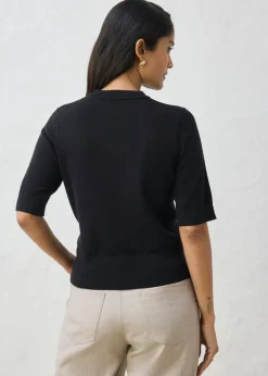 bonprix bonprix Jersey con contenido de seda Negro