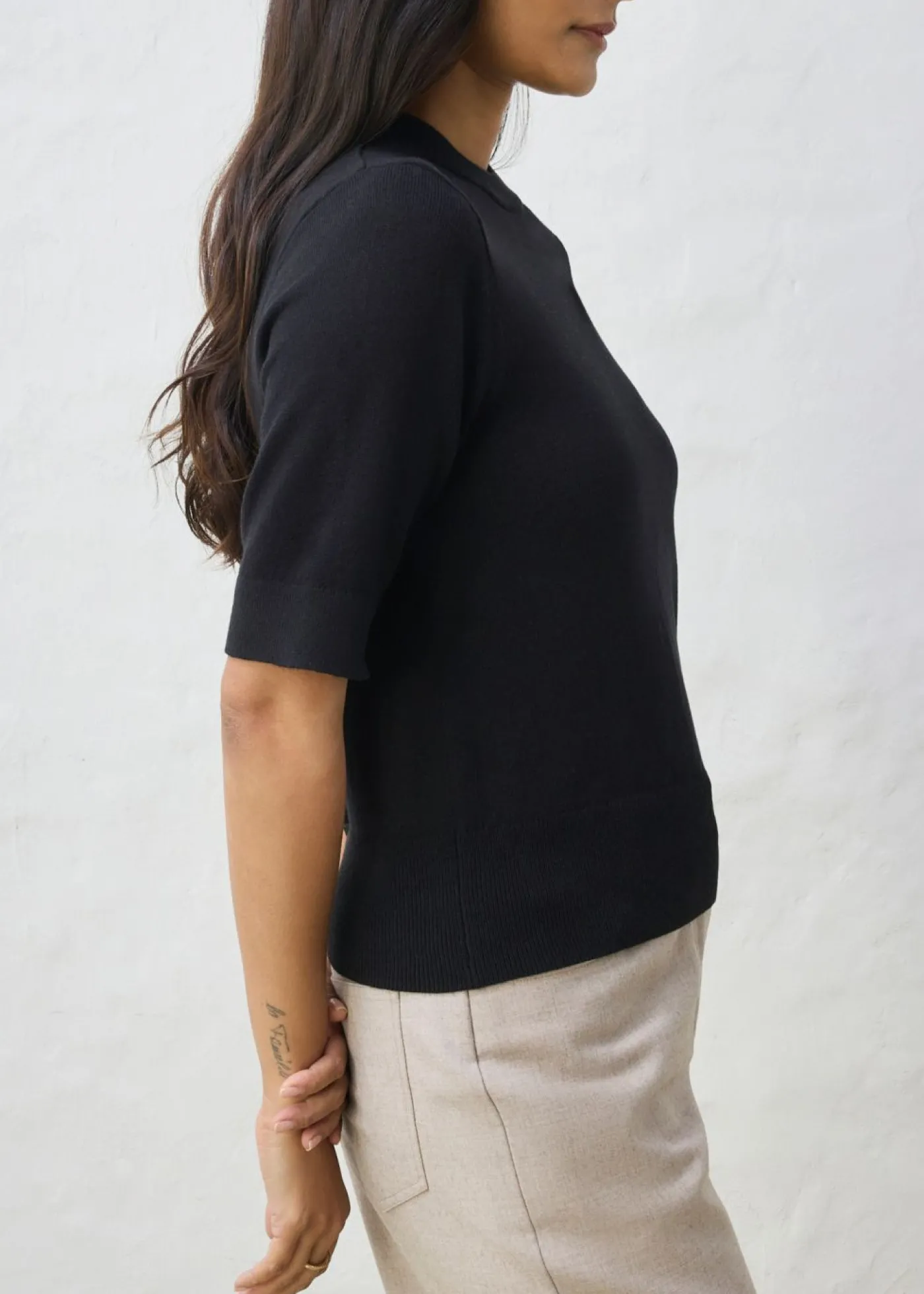bonprix bonprix Jersey con contenido de seda Negro