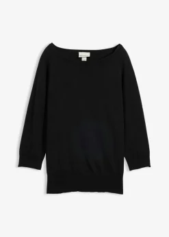 bonprix bonprix Jersey con contenido de seda Negro New