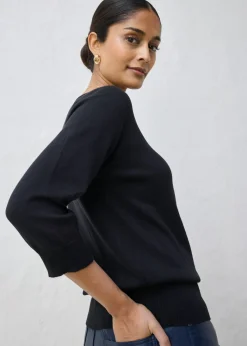 bonprix bonprix Jersey con contenido de seda Negro New