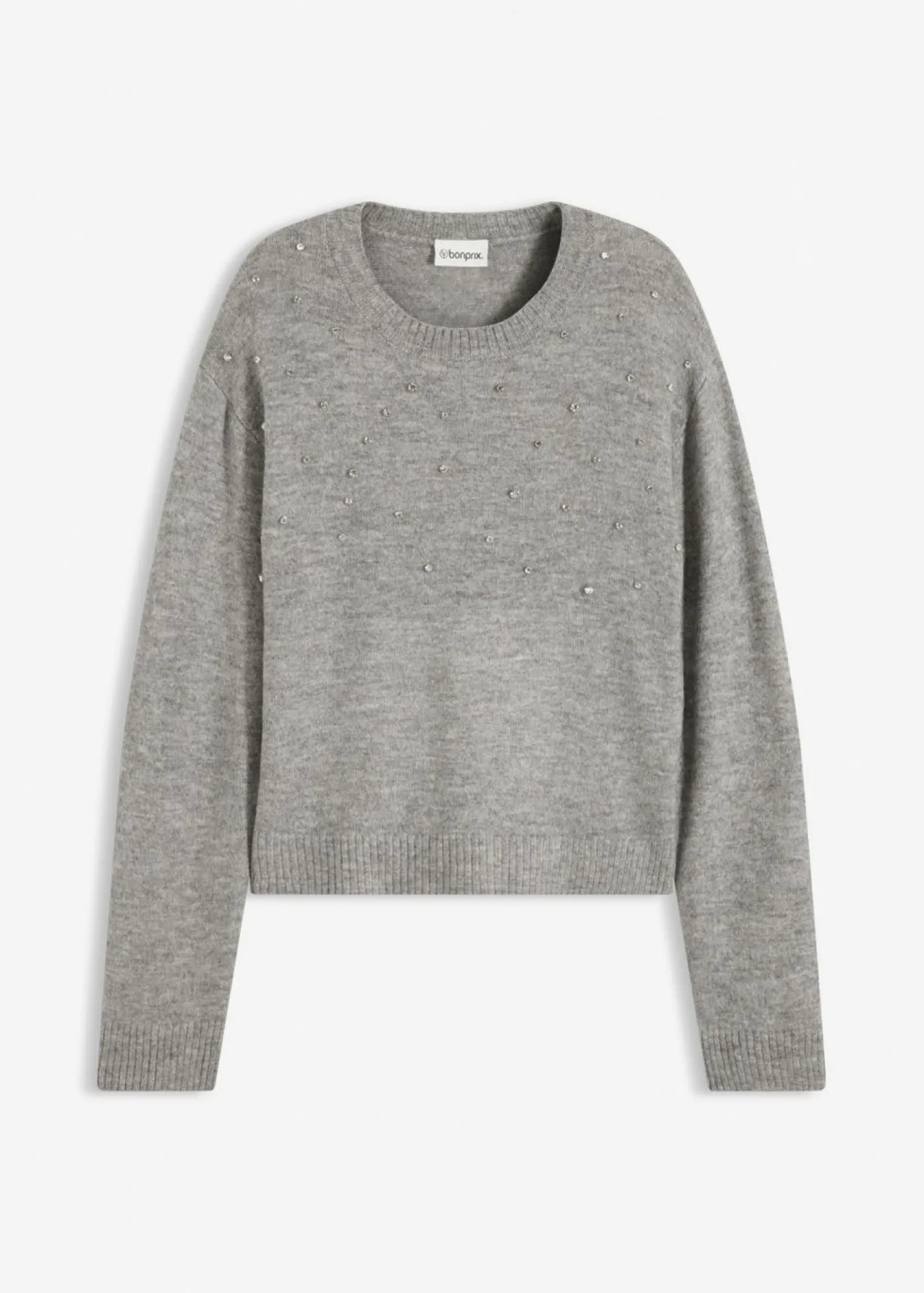 bonprix bonprix Jersey con corte boxy Gris jaspeado Discount