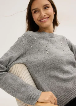 bonprix bonprix Jersey con corte boxy Gris jaspeado Discount