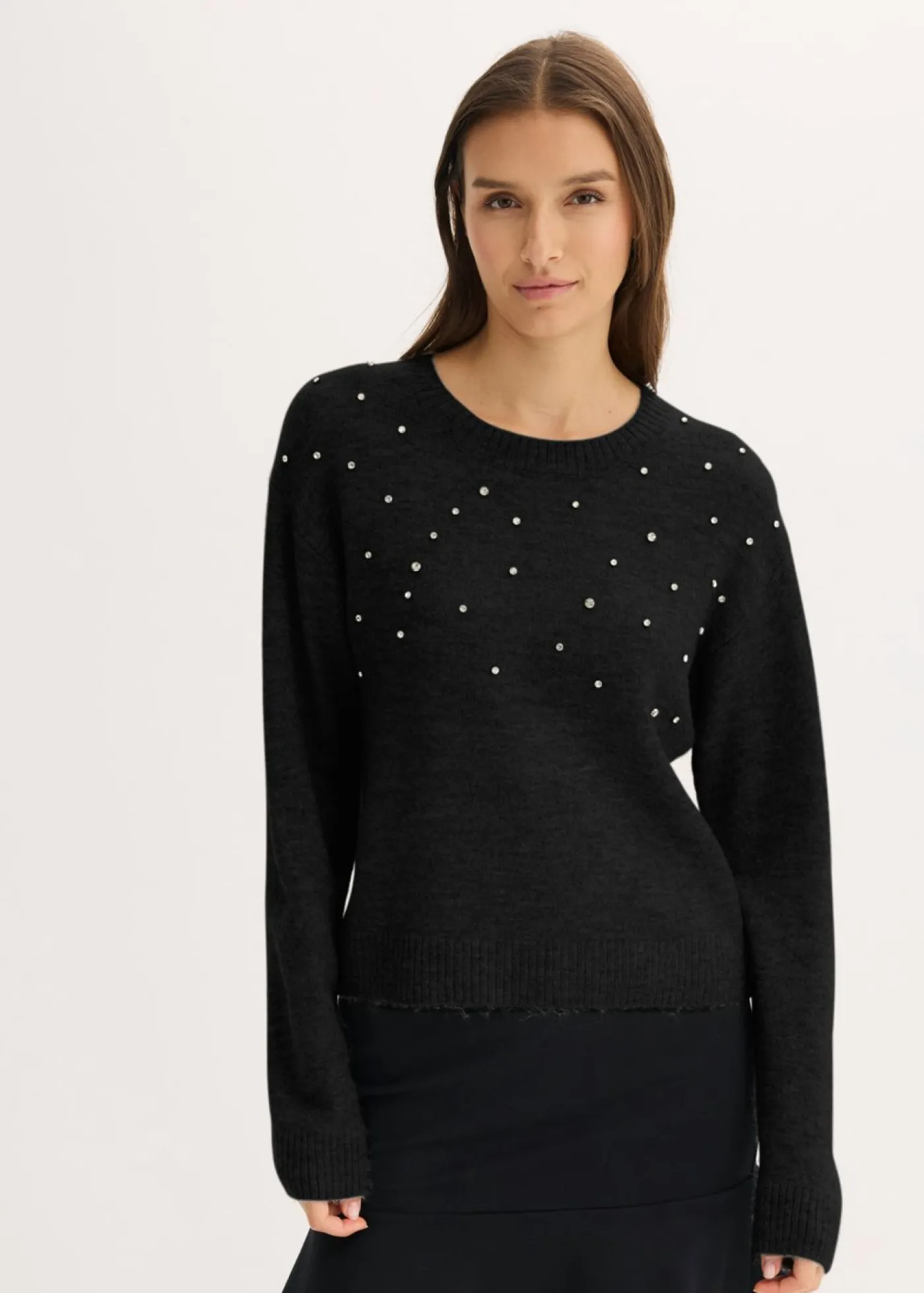 bonprix bonprix Jersey con corte boxy Negro Clearance