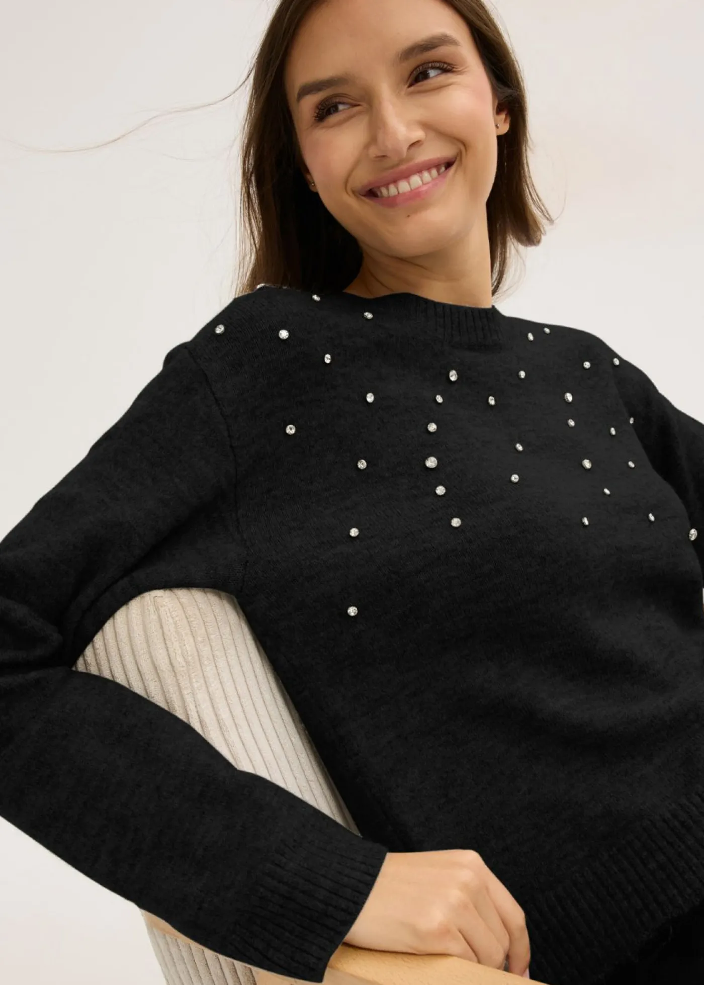 bonprix bonprix Jersey con corte boxy Negro Clearance
