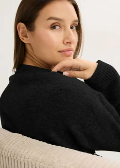 bonprix bonprix Jersey con corte boxy Negro Clearance