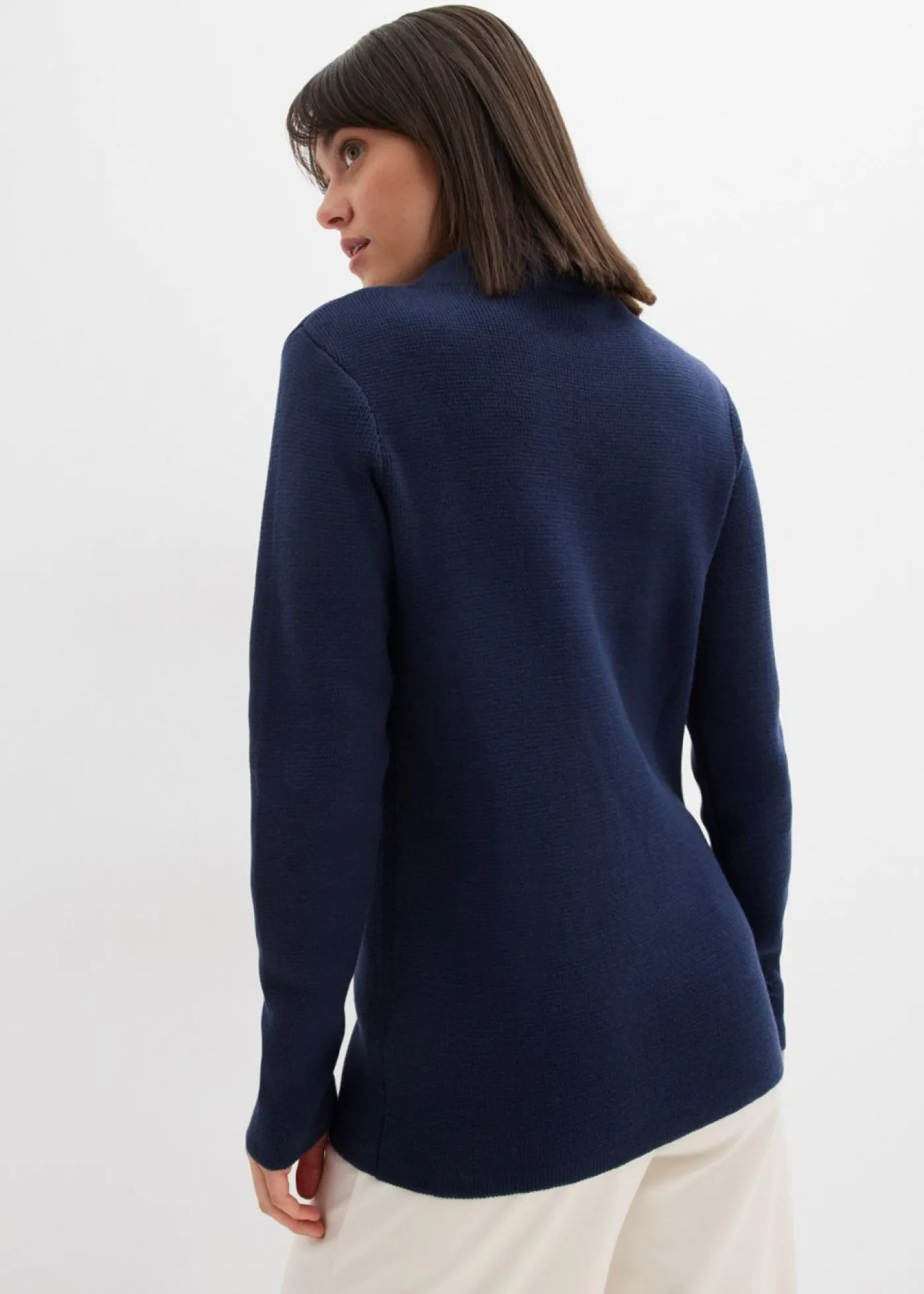 bonprix bonprix Jersey con cuello alto Azul marino New
