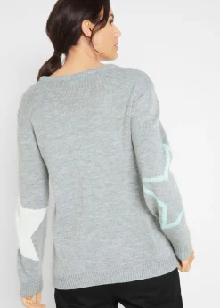 bonprix bonprix Jersey con estrellas Gris claro moteado