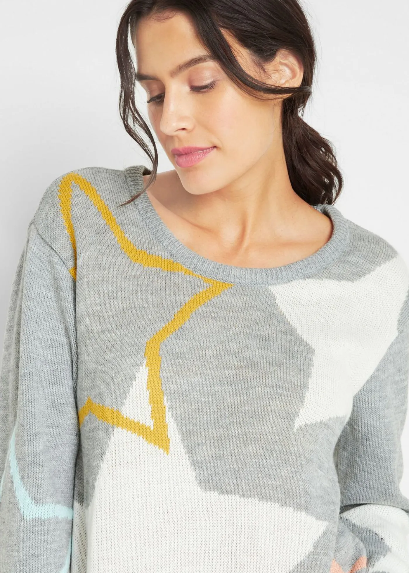 bonprix bonprix Jersey con estrellas Gris claro moteado