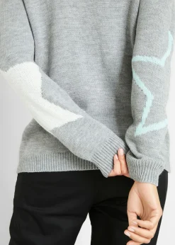 bonprix bonprix Jersey con estrellas Gris claro moteado