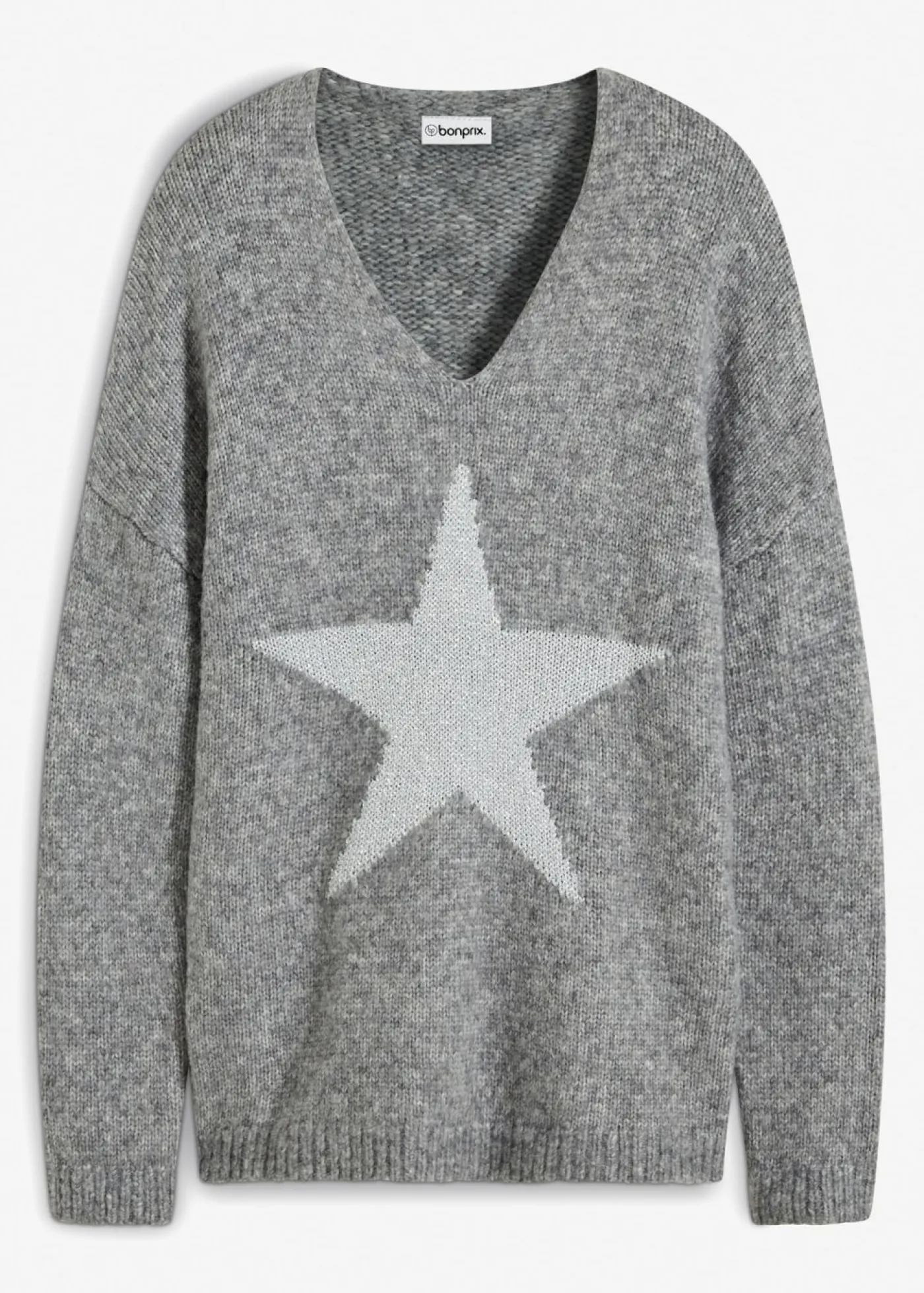 bonprix bonprix Jersey con estrellas Gris jaspeado Hot