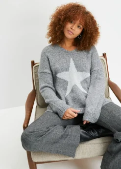 bonprix bonprix Jersey con estrellas Gris jaspeado Hot