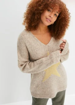 bonprix bonprix Jersey con estrellas Camel Sale