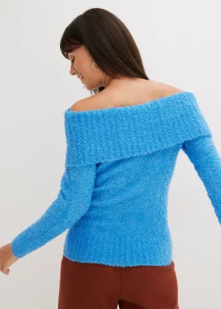 bonprix bonprix Jersey con hombros al descubierto azul brillante Hot