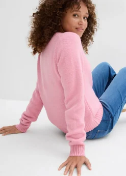 bonprix bonprix Jersey con inserto de encaje orquídea ahumado Outlet