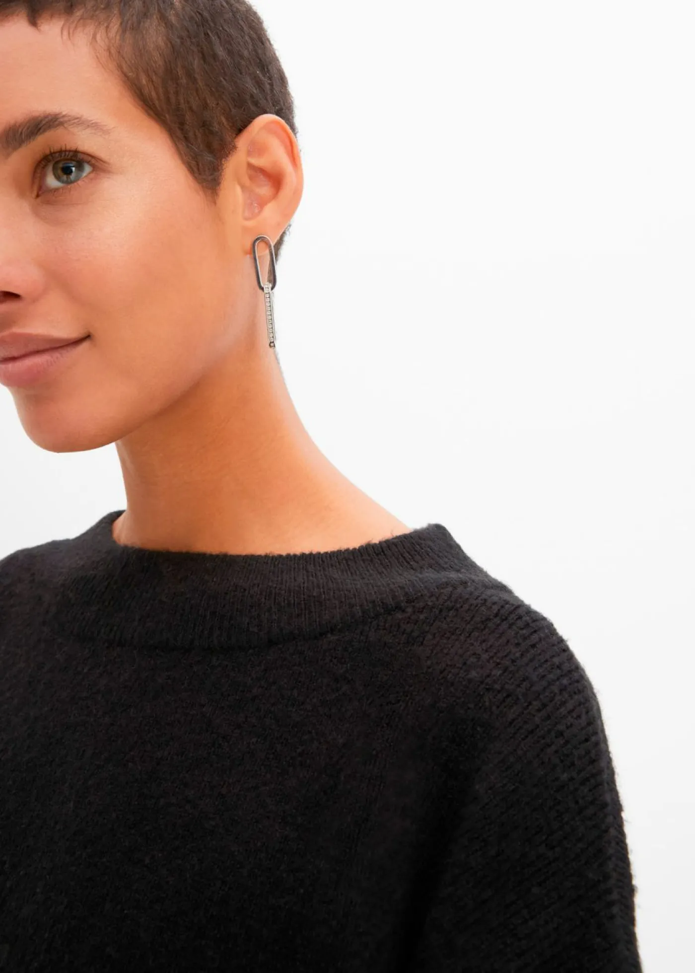 bonprix bonprix Jersey con mangas abullonadas Negro Outlet