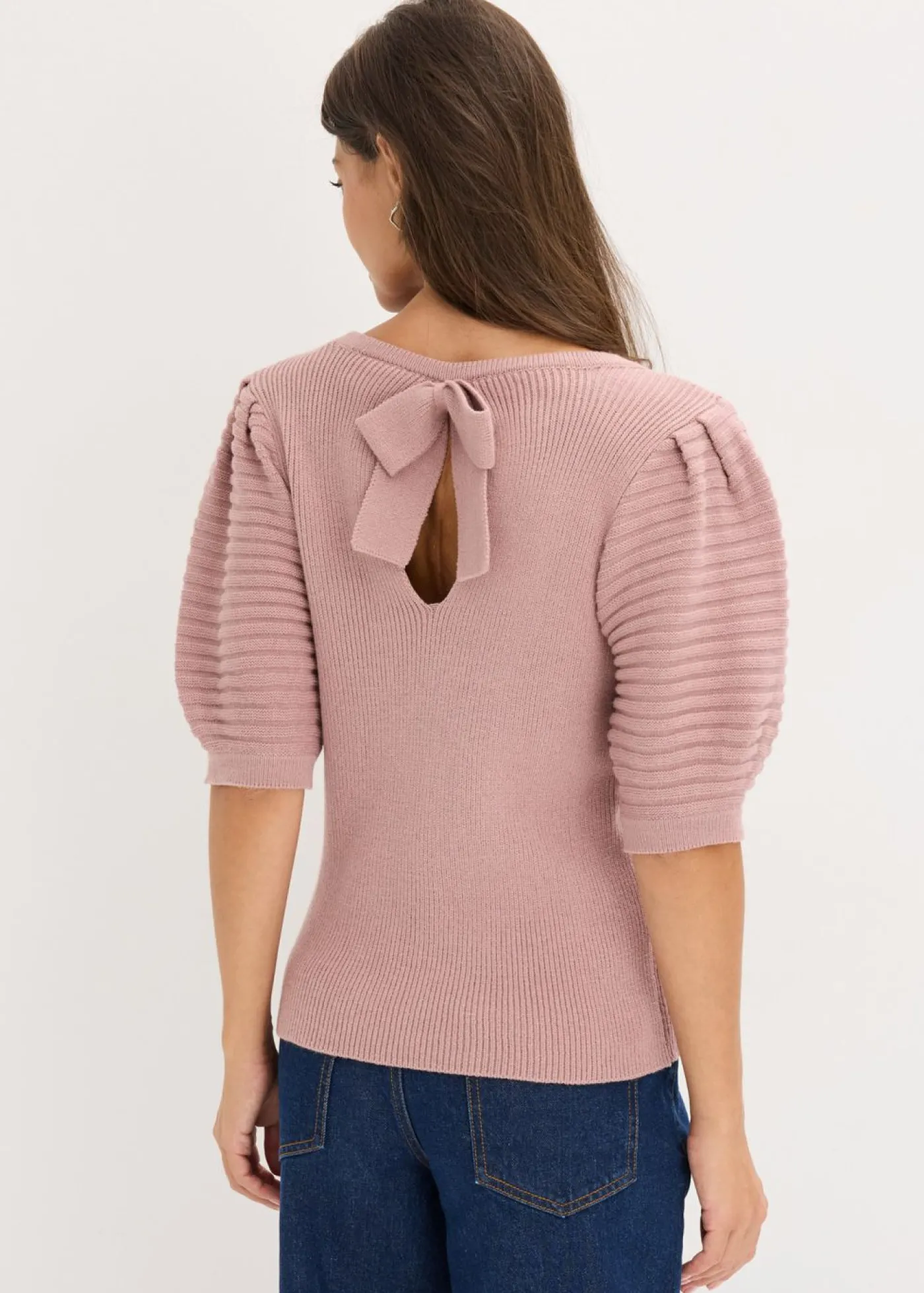 bonprix bonprix Jersey con mangas abullonadas Rosa palo Sale