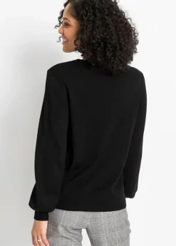 bonprix bonprix Jersey con mangas abullonadas Negro New