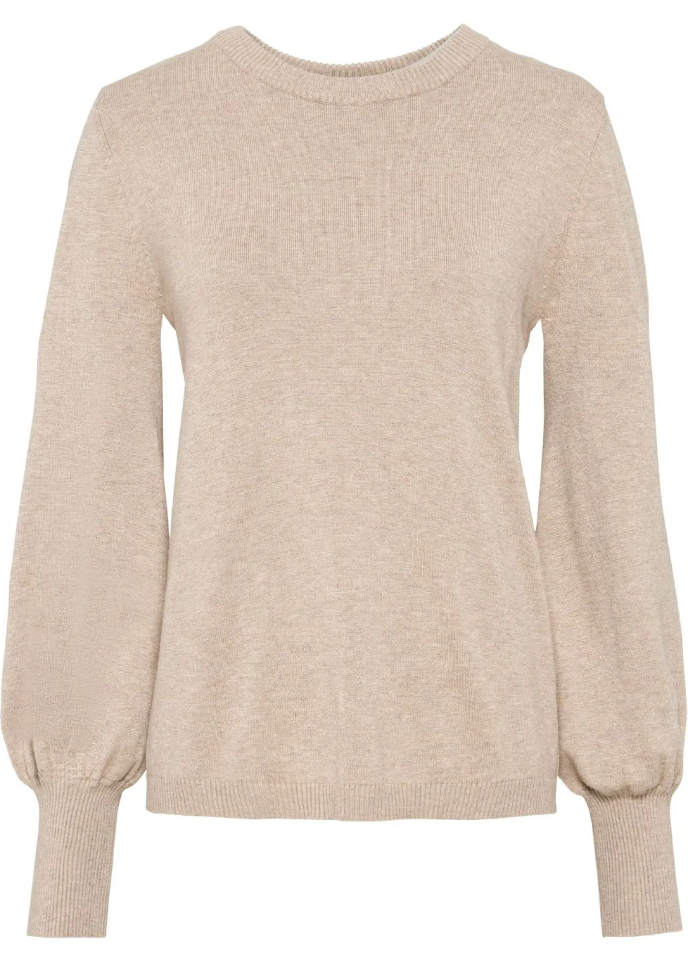 bonprix bonprix Jersey con mangas abullonadas Beige jaspeado Sale